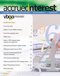 Bulletin d'information d'été 2015