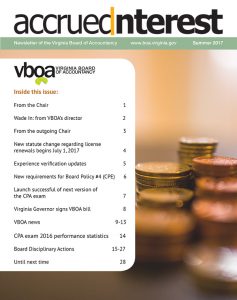 Bulletin d'information d'été 2017