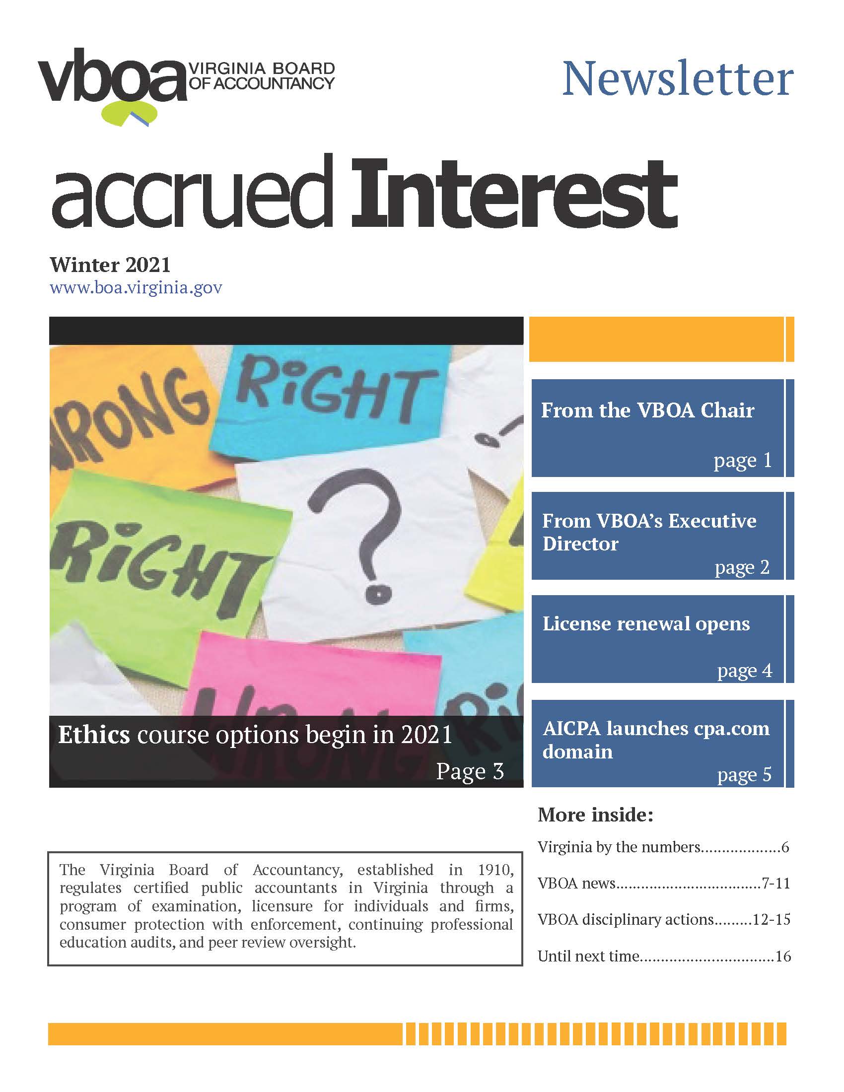 Bulletin d'information de l'hiver 2021